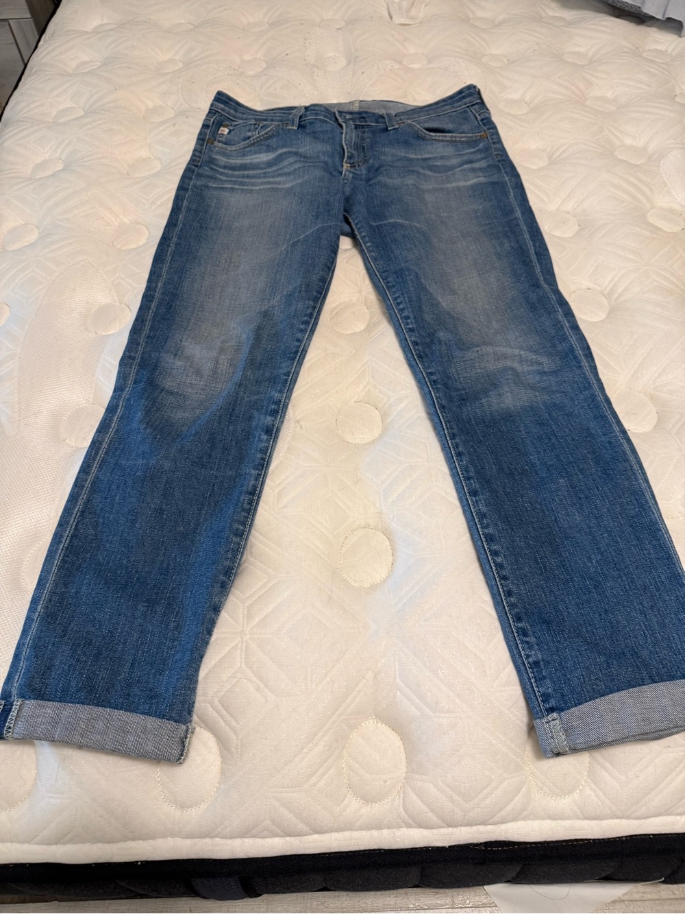 AG Adriano Goldschmied Medium Blue Straight Leg Jeans